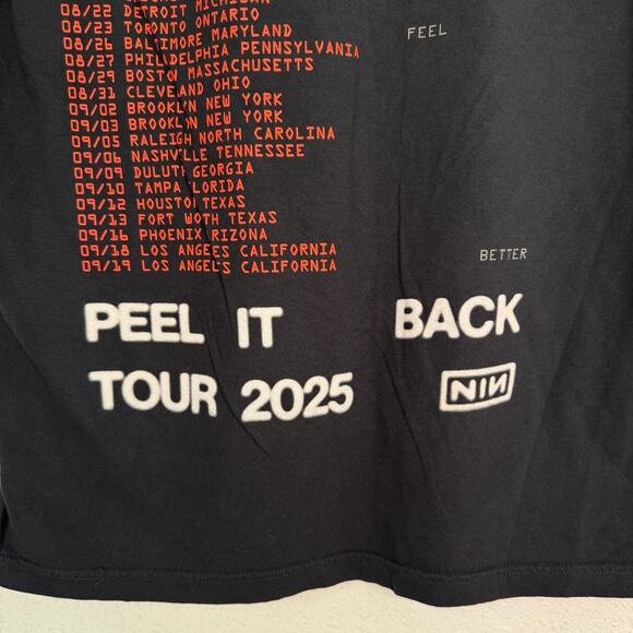 Nine Inch Nails Peel It Back Tour Shirt Mens Large Concert Merch NIN Black 2025 - Picture 7 of 11